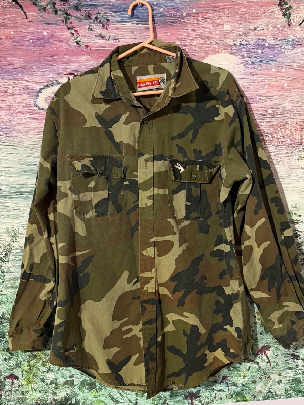 Vintage Camouflage Men's Field Jacket - Green Camo